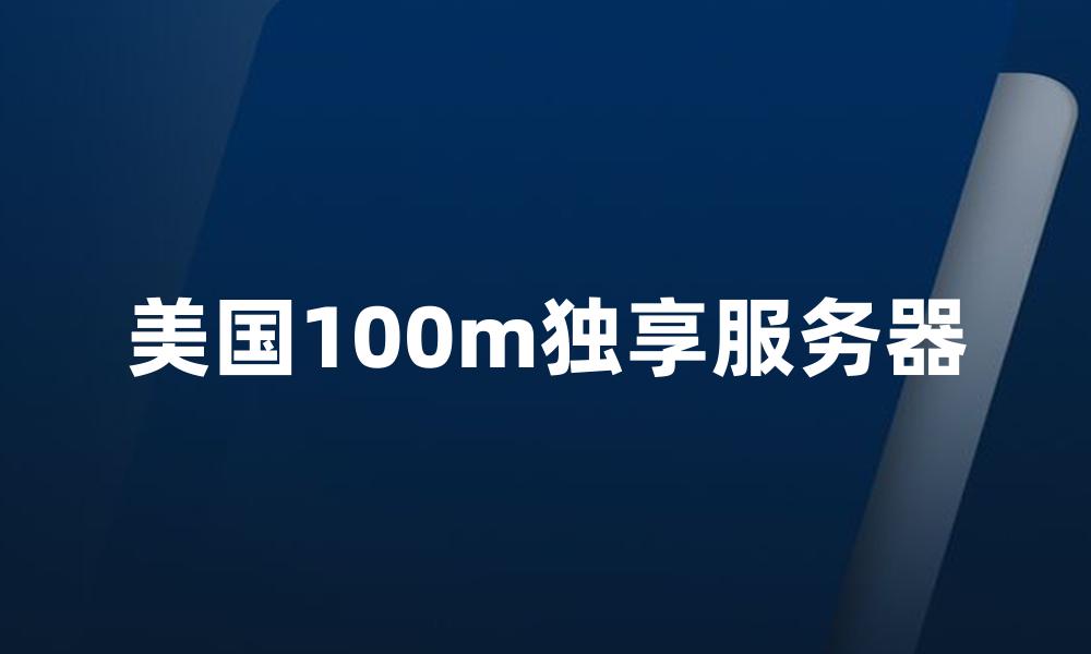 美国100m独享服务器