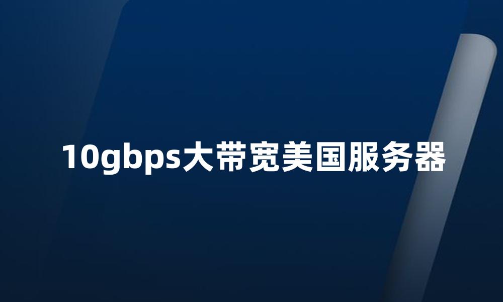 10gbps大带宽美国服务器