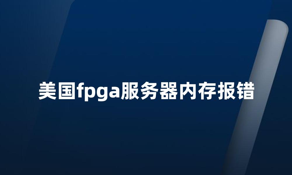 美国fpga服务器内存报错