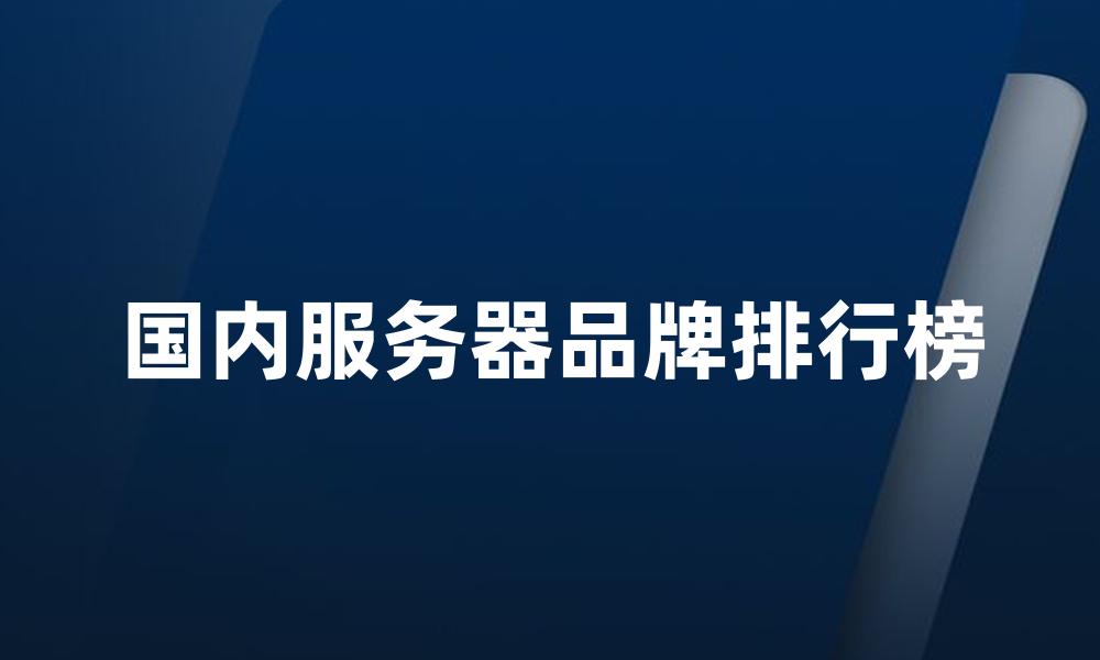 国内服务器品牌排行榜