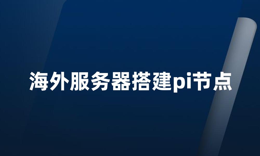 海外服务器搭建pi节点