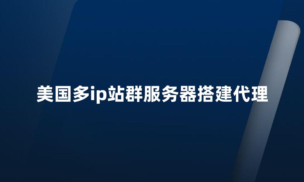 美国多ip站群服务器搭建代理