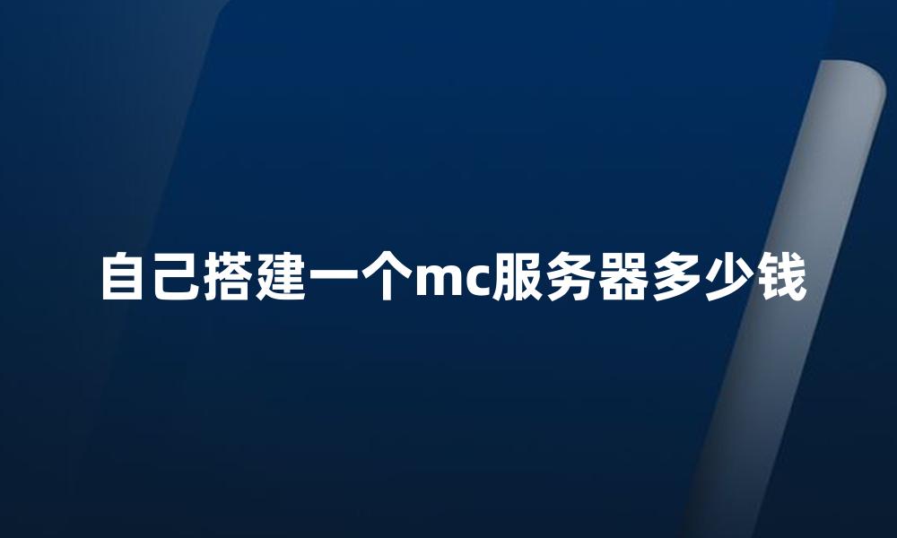 自己搭建一个mc服务器多少钱