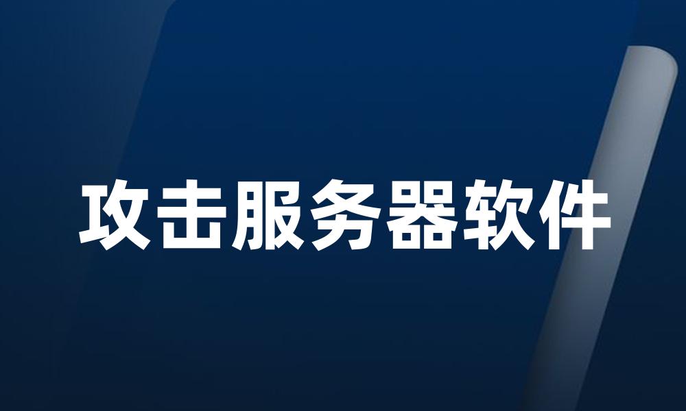 攻击服务器软件