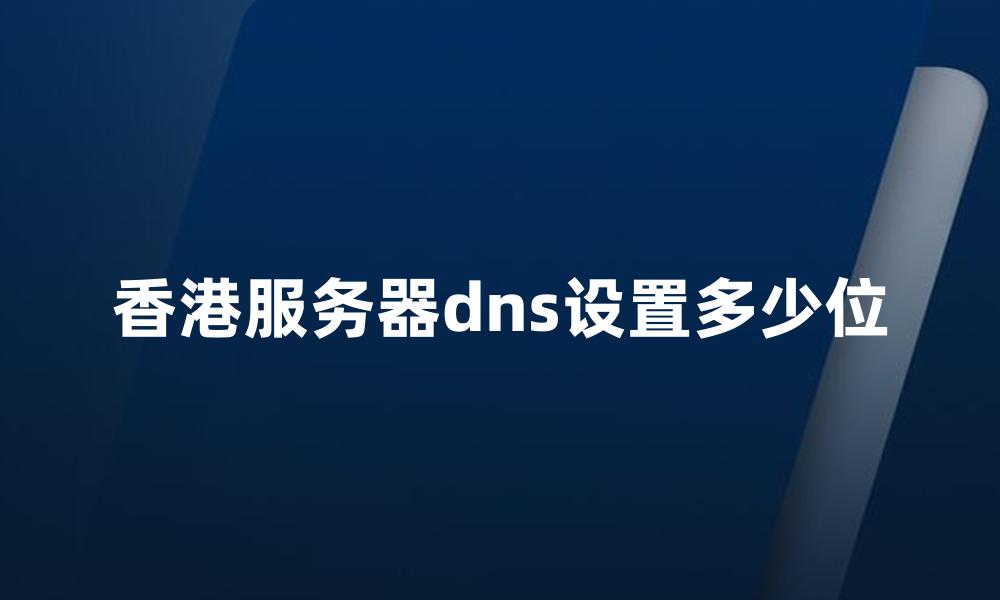 香港服务器dns设置多少位