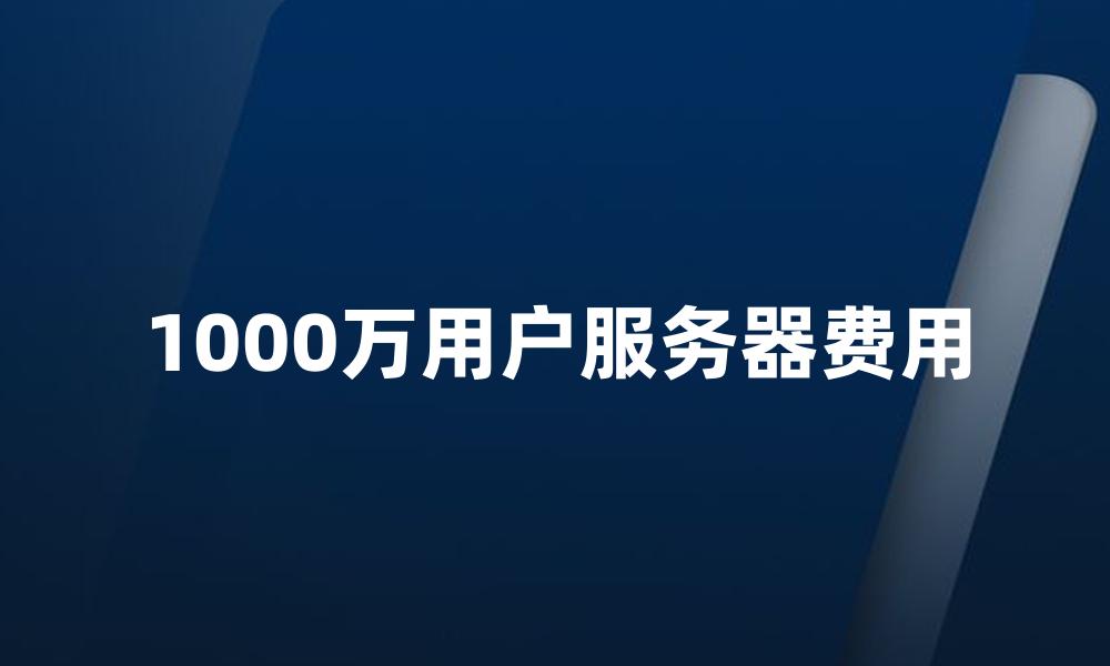 1000万用户服务器费用