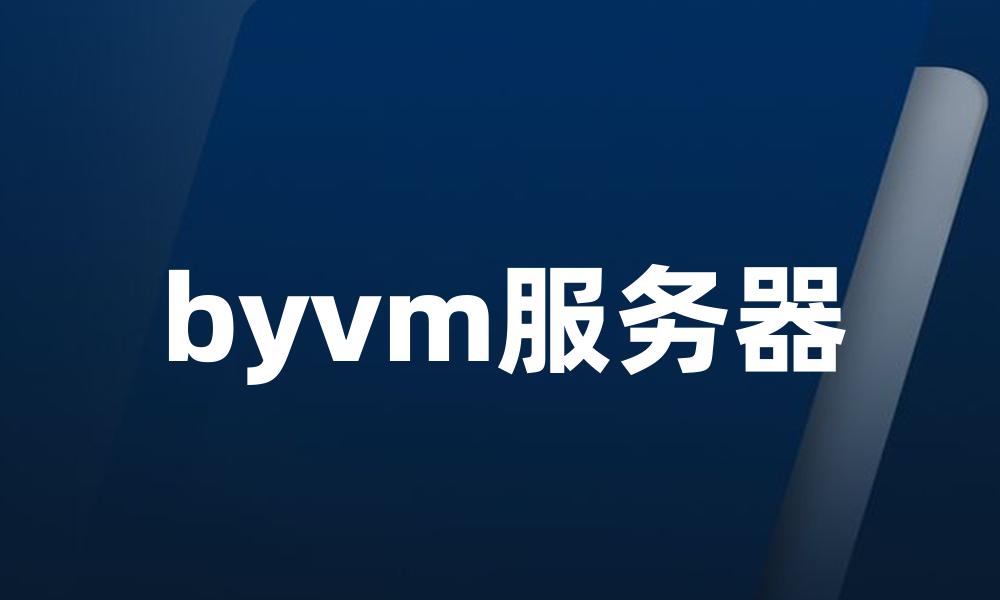 byvm服务器