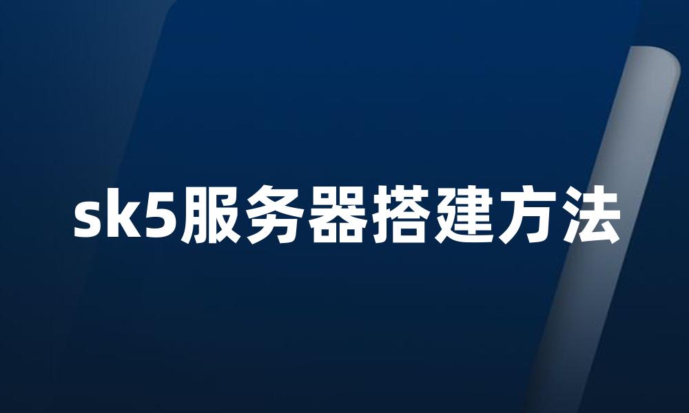 sk5服务器搭建方法