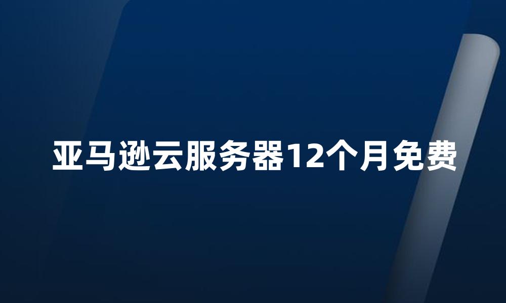 亚马逊云服务器12个月免费