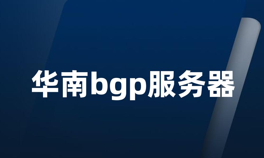 华南bgp服务器